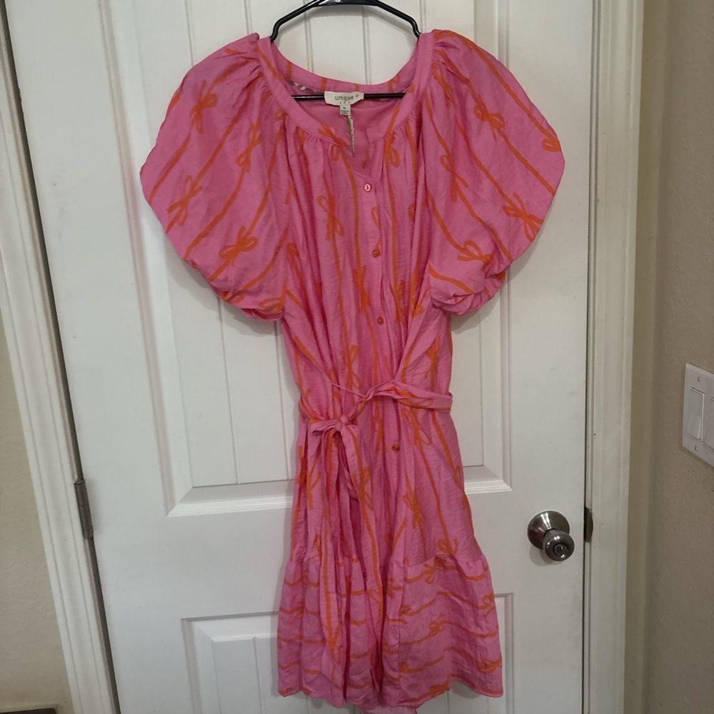 Umgee Pink and Orange Casual Dress